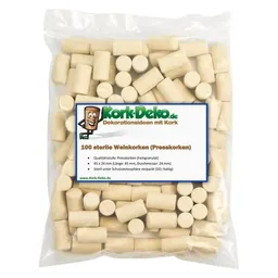 Kork-Deko Kork-Deko 100 sterile Weinkorken | Presskorken | 45 x 24 mm – Produktbild 1 von 1