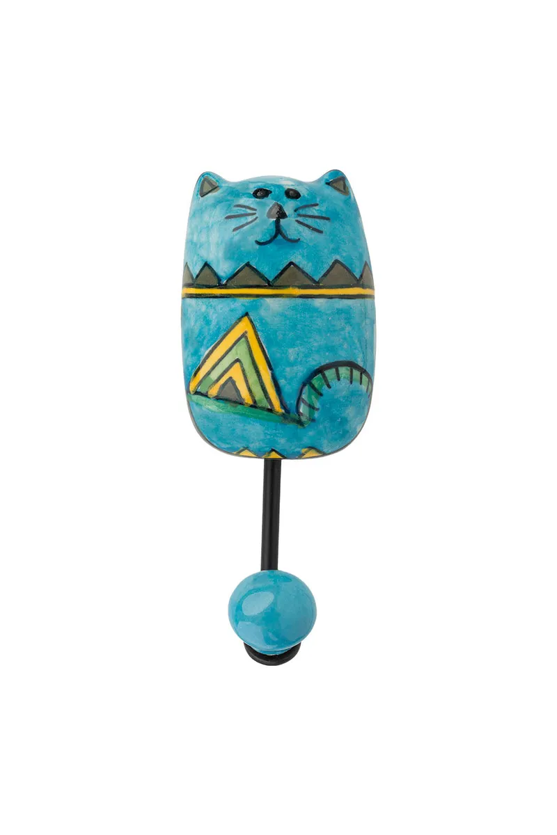 Tranquillo Wandhaken BLUE CAT - blau – Produktbild 1 von 2