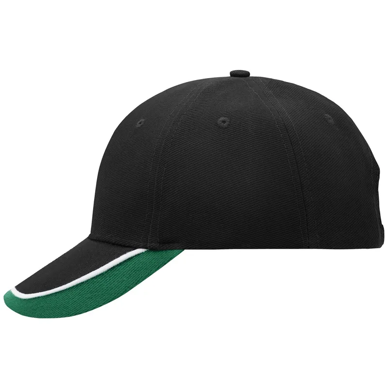 Myrtle Beach myrtle beach 6 Panel Kappe dreifarbig MB049 Einheitsgröße black/white/dark-green – Produktbild 1 von 1