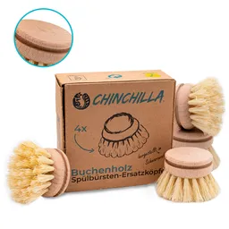 Chinchilla Chinchilla Wechselköpfe aus Holz für Spülbürste 4er-Set – Produktbild 1 von 1