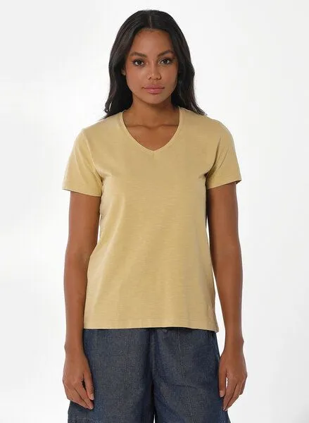 ORGANICATION ORGANICATION Naturel Dyed T-Shirt aus Bio-Baumwolle, Grün(weld flower), – Produktbild 1 von 4