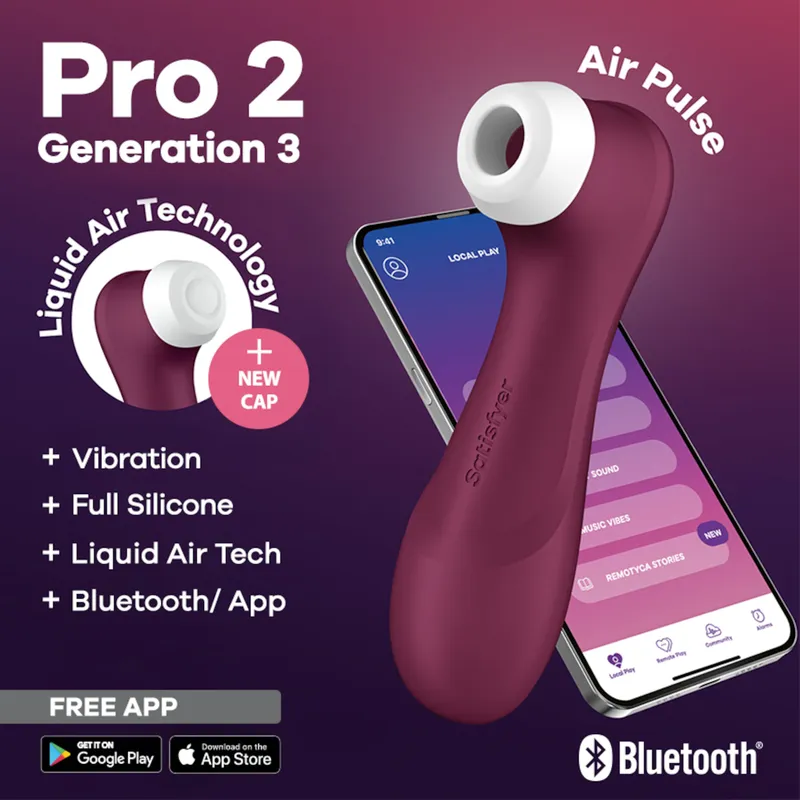 Satisfyer Satisfyer Pro 2 Generation 3 Connect App, 16,5 cm, Bordeaux, – Produktbild 1 von 1