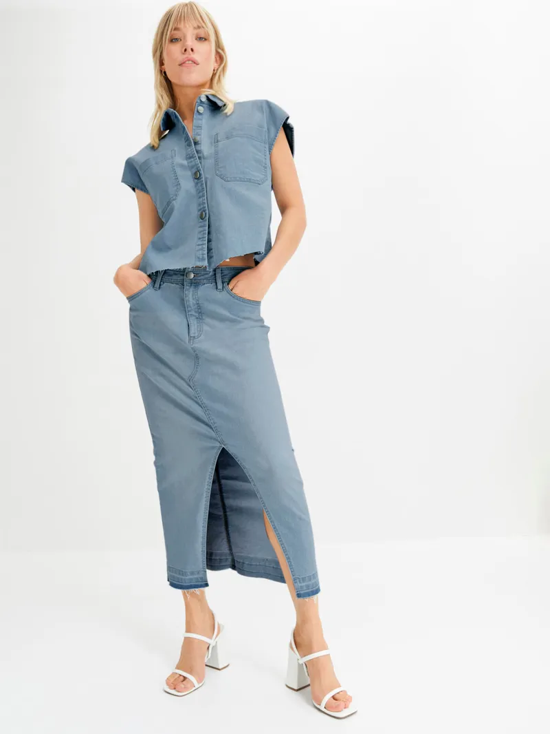 Witt Jeansrock blue-bleached, Blue-bleached, – Produktbild 1 von 1