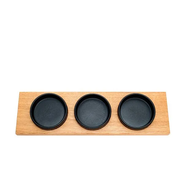 klotzaufklotz klotzaufklotz Servierschalen mit Holztablett, Schwarz, – Produktbild 1 von 8