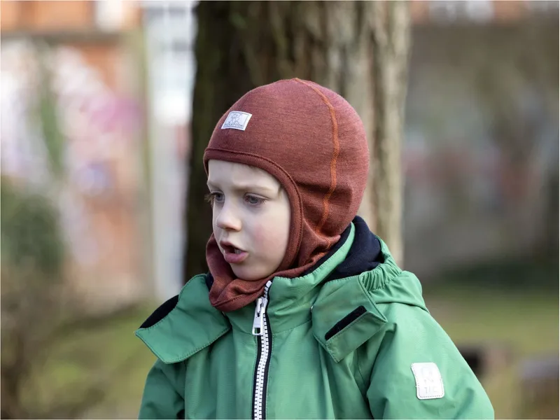 Pickapooh Pickapooh Baby und Kinder Helmmütze Schlupfmütze Wolle Seide redwood Gr.52, Rot, – Produktbild 2 von 2