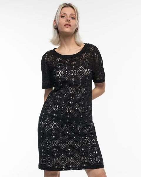 Alma & Lovis Alma & Lovis Stylisches Spitzenkleid aus Bio-Baumwolle mit Elasthan | Lace Dress, Raven (schwarz), – Produktbild 1 von 3