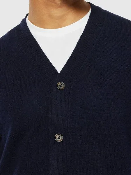 KnowledgeCotton Apparel KnowledgeCotton Apparel Herren Strick-Jacke Cardigan reine Bio-Wolle, Blau (1001 total eclipse ), – Produktbild 3 von 3