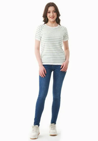 ORGANICATION ORGANICATION Strickshirt aus Bio-Baumwolle, Off white/matcha green, – Produktbild 2 von 4