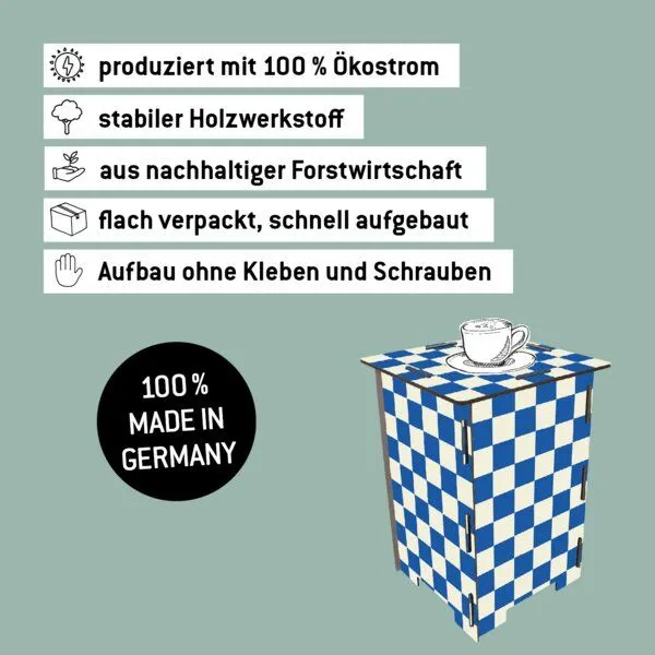 WERKHAUS WERKHAUS Photohocker - Schachbrettmuster blau – Produktbild 2 von 4