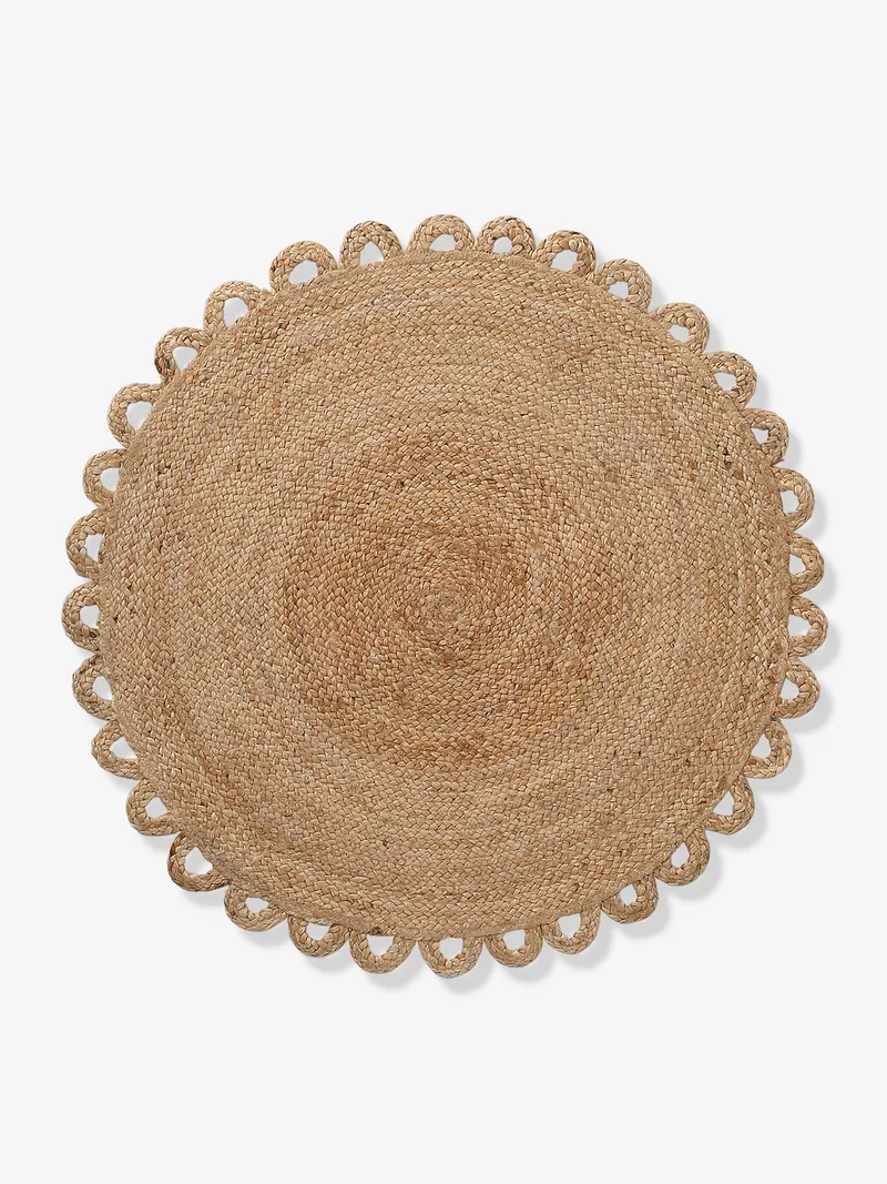 Vertbaudet Runder Juteteppich FESTON Kinderzimmer, Beige, – Produktbild 2 von 3