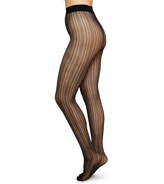 Swedish Stockings Swedish Stockings Netzstrumpfhose Selma schwarz aus Recycling-Material, Schwarz, – Produktbild 1 von 3