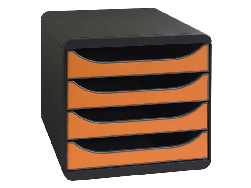 Exacompta Exacompta Schubladenbox "Iderama", DIN A4+, 4 Schubladen offen, orange – Produktbild 1 von 1