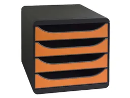 Exacompta Exacompta Schubladenbox "Iderama", DIN A4+, 4 Schubladen offen, orange – Produktbild 1 von 1