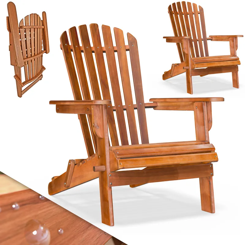 Casaria® Liegestuhl Adirondack 2er-Set Akazienholz klappbar, Braun, – Produktbild 1 von 2