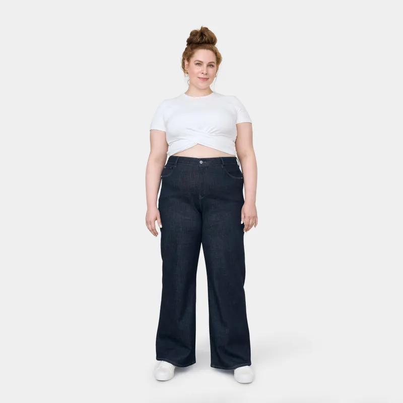 DAWN Damen Jeans DEW High Waist Flared DAWN Bio-Baumwolle Curvy, Blue, – Produktbild 1 von 5