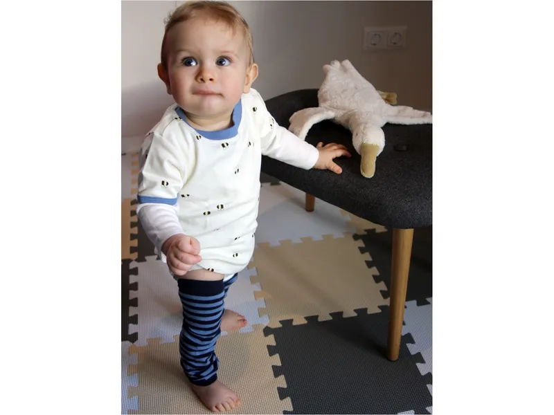 grödo Baby und Kinder-Stulpen minilegs marine-gestreift Länge ca. 36 cm, Breite ca. 8 cm, Blau, – Produktbild 2 von 2
