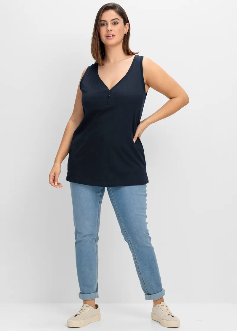 sheego Tanktop tiefblau, Tiefblau, – Produktbild 2 von 2