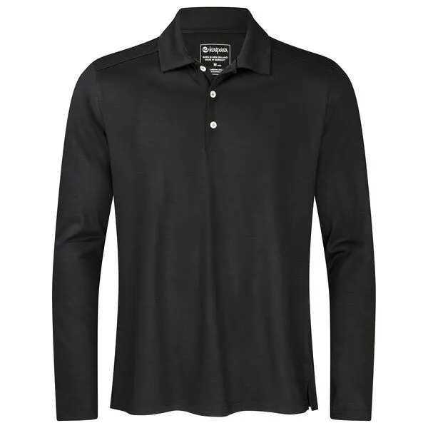 Kaipara - Merino Sportswear Kaipara - Merino Sportswear URBAN Merino Poloshirt Herren Langarm Regular 200, Black, – Produktbild 1 von 2