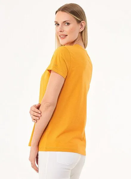 ORGANICATION ORGANICATION T-Shirt aus Bio-Baumwolle mit Print, Orange(mango), – Produktbild 4 von 4