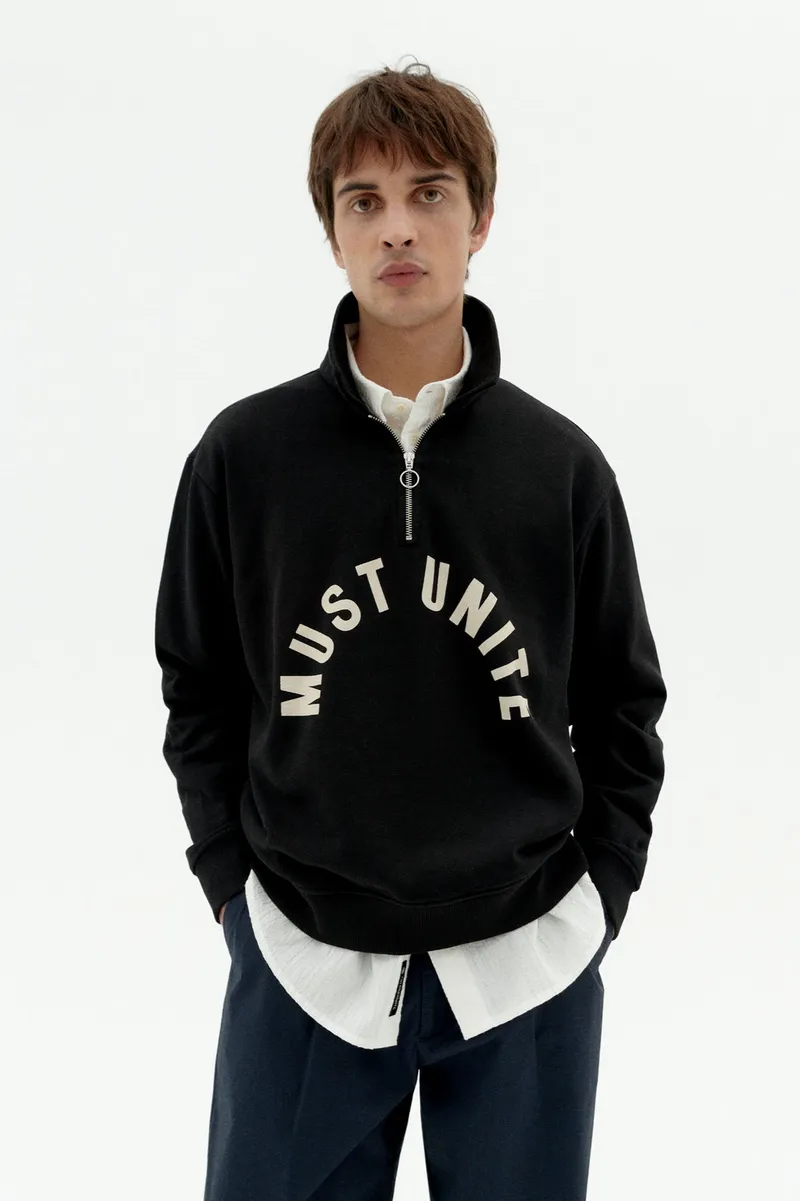 thinking mu Thinking MU Herren vegan Sweatshirt Must Unite Gallagher Schwarz, Schwarz, – Produktbild 2 von 2