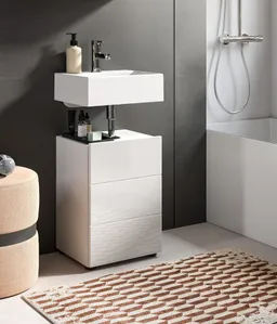 Inn.Furn Waschbeckenunterschrank Larik (Badschrank in weiß, Breite 40 cm) Hochglanz – Produktbild 1 von 1