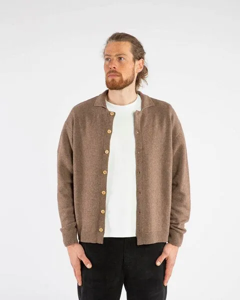 MATONA Matona Gestricktes Hemd für Männer aus Bio-Baumwolle und Lammwolle / Knit Shirt, Sepia, – Produktbild 1 von 4