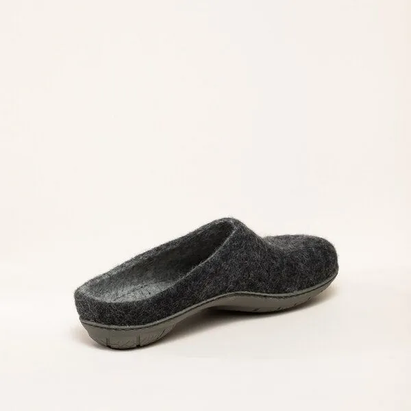 Magicfelt Magicfelt Filz-Hausschuh 736 aus 100% Merino-Wolle Pantoffel für Damen & Herren mit Gummi-Sohle, Anthrazit, – Produktbild 4 von 4
