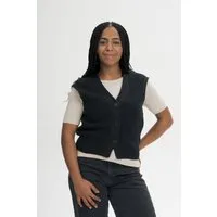 MELA MELA Damen vegan Strickweste Structured Bhoja Schwarz – Produktbild 1 von 1