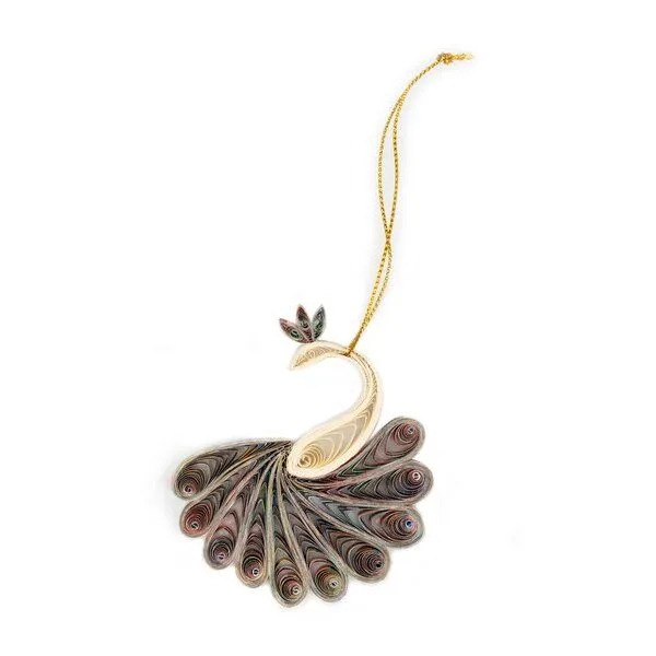 El Puente El Puente Deko-Anhänger "Pfau" | Fair Trade & Handmade aus Vietnam, Mehrfarbig, – Produktbild 1 von 1