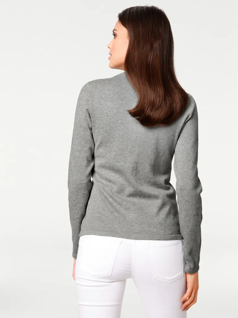 heine Feinstrickjacke grau-melange, Grau-melange, – Produktbild 1 von 2