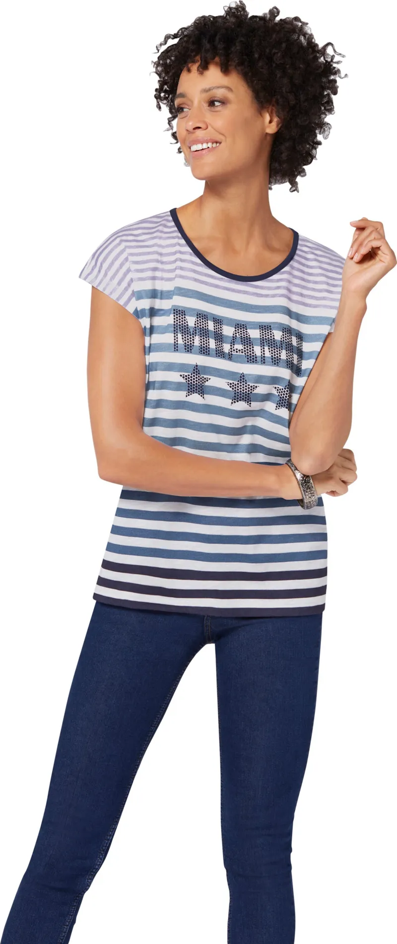 Witt Ringelshirt ecru-lavendel-geringelt, Ecru-lavendel-geringelt, – Produktbild 2 von 2