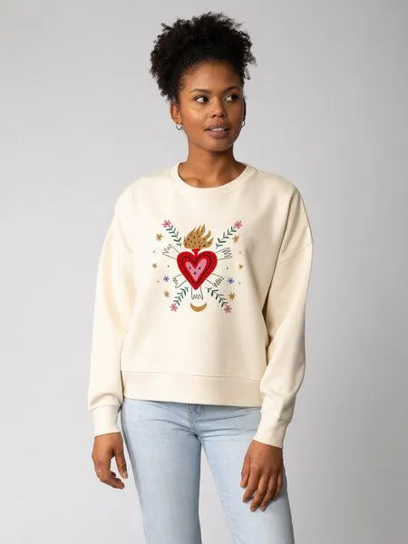 watapparel watapparel Sweatshirt Frauen Love and flex, Natural raw, – Produktbild 2 von 2