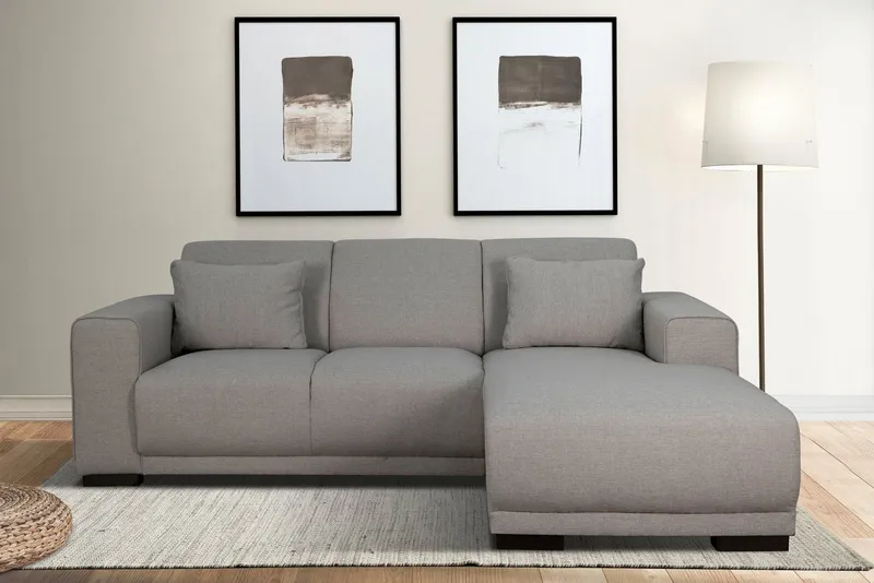 OTTO home Ecksofa BORNHOLM L-Form, B: 234 cm - OTTO. Verlässliche Qualität., Recamiere links oder rechts bestellbar, Wellenfederung, inkl. 2 Kissen, Braun, – Produktbild 1 von 8