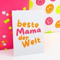 Bow & Hummingbird Bow & Hummingbird Postkarte "beste Mama der Welt" aus Recyclingpapier – Produktbild 1 von 1