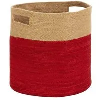 El Puente El Puente Korb "Colorblock" | Fair Trade & Handmade aus Bangladesch, Natur,rot, – Produktbild 1 von 1