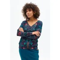 KOKOworld Bluse Saja Longsleeve – Viskose farbenfroher KOKOworld Print weiter Schnitt V-Ausschnitt – perfekt für Yoga – Fair produziert, Amanay (mehrfarbig), – Produktbild 1 von 1