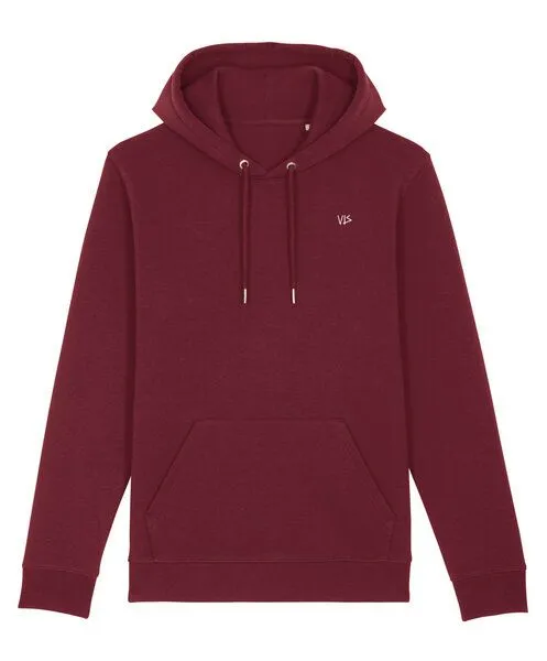 vis wear vis wear Unisex Premium Hoodie aus Bio-Baumwolle, Weinrot, – Produktbild 1 von 1