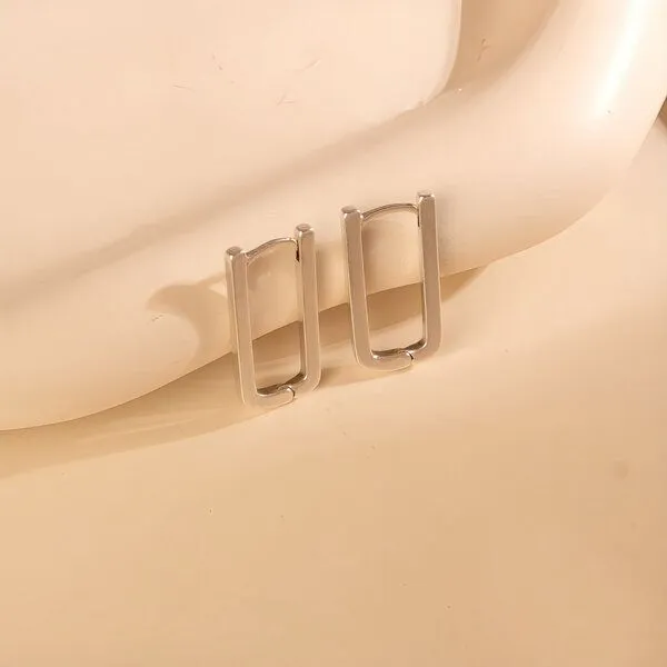 ELEKTROPULLI Matte Längliche Ovale Creolen Ohrringe 22mm x 12mm von Elektropulli, Silber, – Produktbild 3 von 4
