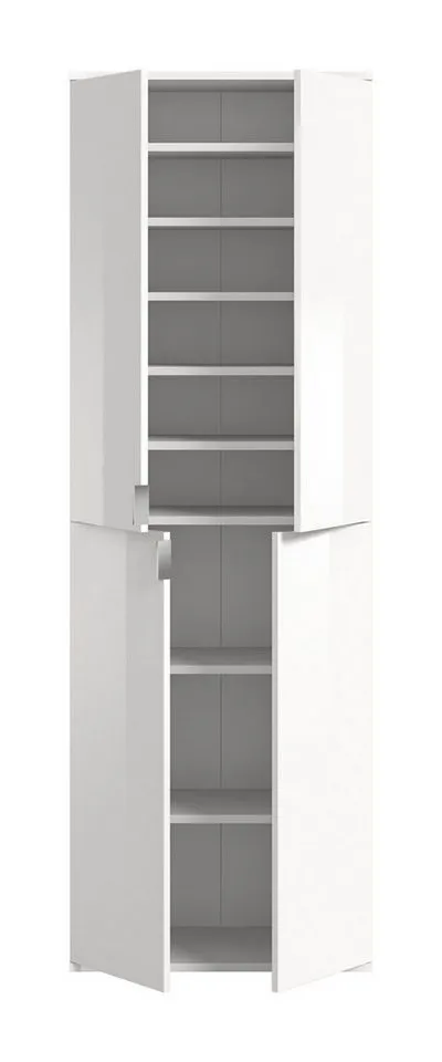 xonox.home Garderoben-Set Garderoben Set Projekt X 1, weiß Hochglanz / Spiegeltüren, 3-teilig, (3-St), Weiß, – Produktbild 5 von 5