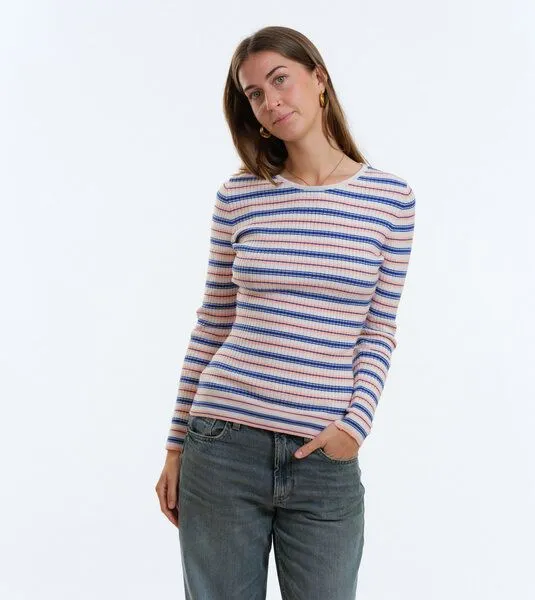 Gary Mash GARY MASH Gestrickter Slim Fit Pullover Yuma in Rippstrick, Streifen apricot (mehrfarbig), – Produktbild 1 von 4