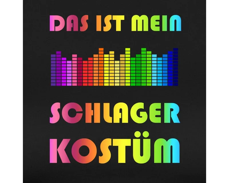 Spreadshirt T-Shirt Schlager Kostüm, Karneval Crop Top (1-tlg) Slim Fit, Crop Top, Schwarz, – Produktbild 2 von 4