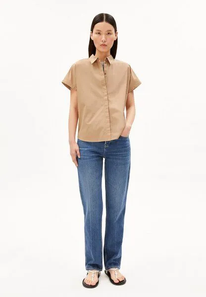 ARMEDANGELS ARMEDANGELS LARISAANA Damen Bluse aus 100% Bio-Baumwolle, True camel, – Produktbild 4 von 4