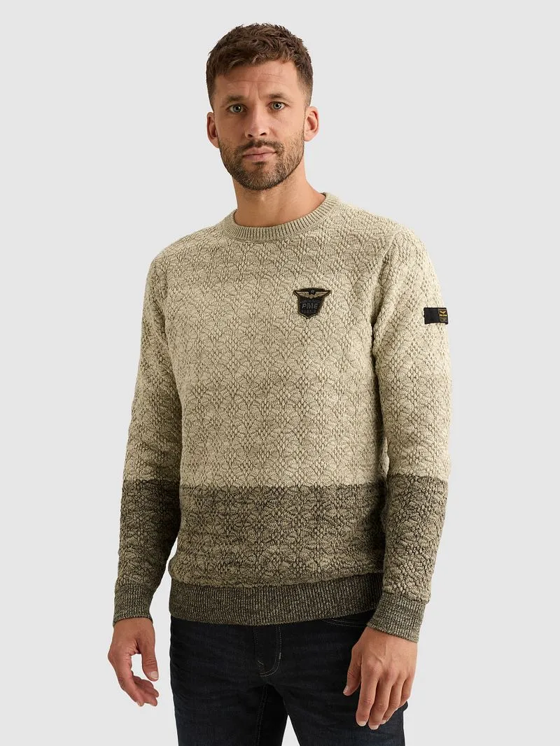 PME Legend PME Legend Streifenpullover Rundhals Beige - Größe M, Beige, – Produktbild 3 von 5