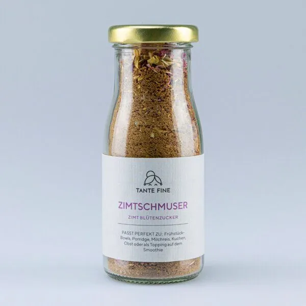 Tante Fine Tante Fine Bio Blütenzucker ZIMTSCHMUSER * Topping mit Blüten * Zucker Zimt mal anders – Produktbild 1 von 1