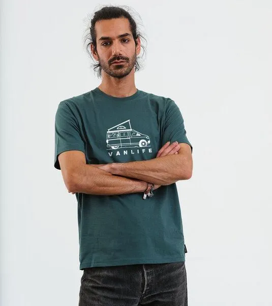 Gary Mash GARY MASH T-Shirt VANLIFE#2 aus Biobaumwolle, Dunkelgrün (grün), – Produktbild 3 von 4