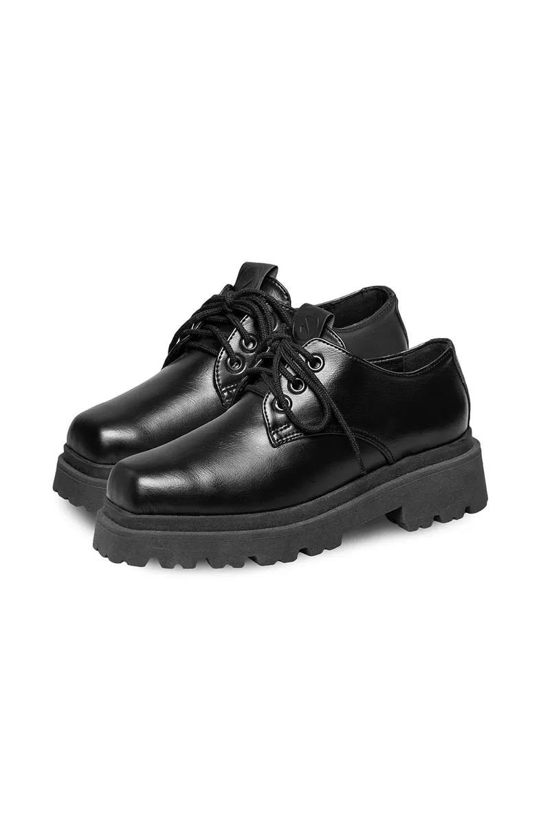 BOHEMA BOHEMA Damen vegan Derby Sienna Squared Schwarz, Schwarz, – Produktbild 1 von 2