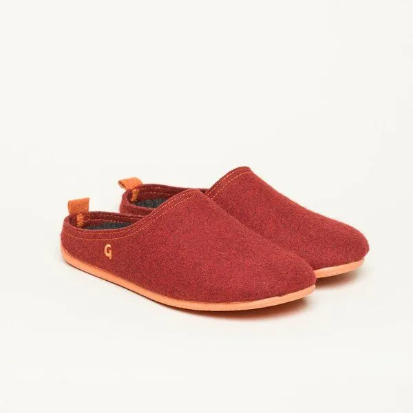 Gottstein Gottstein Filz-Hausschuh Wool Slide-in für Damen & Herren - Pantoffel aus 100% recycelter Schurwolle mit Gummisohle & Komfort-Einlagesohle, Rot, – Produktbild 1 von 4