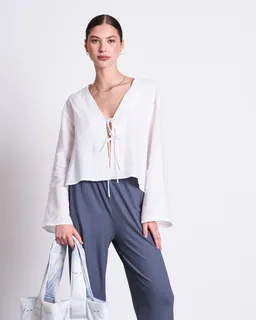 JAN N JUNE JAN 'N JUNE Damen vegan Bluse Skagen Weiß – Produktbild 1 von 1