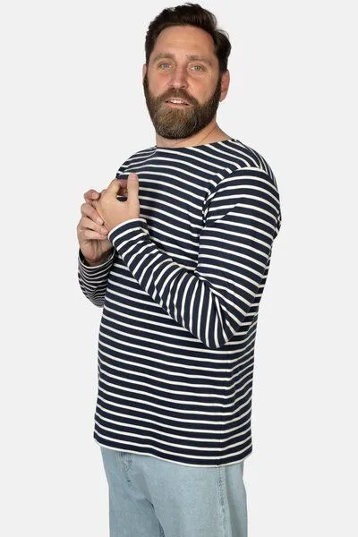 Hanseheld Hanseheld Streifenshirt Herren Petrol-Natur Langarm GOTS Organic, Marine-natur, – Produktbild 2 von 4