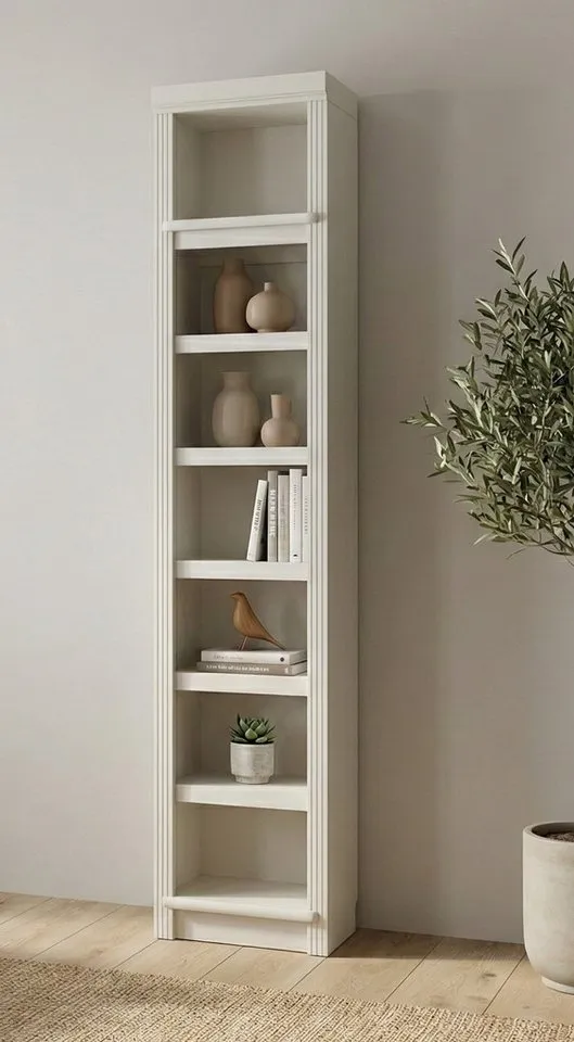 OTTO home Bücherregal Soeren Regal B/T/H: 40/29/220 cm, Kiefer FSC®-zertifiziert, 7 Fächer und 6 Einlegeböden, Weiß, – Produktbild 2 von 5